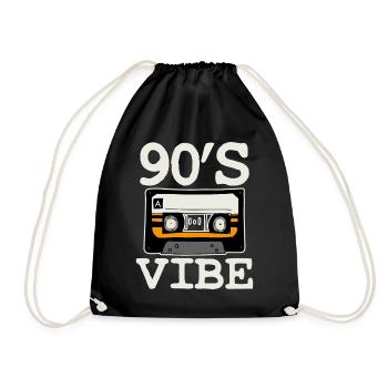 90er Jahre Musik - Turnbeutel - Schwarz - Vorne