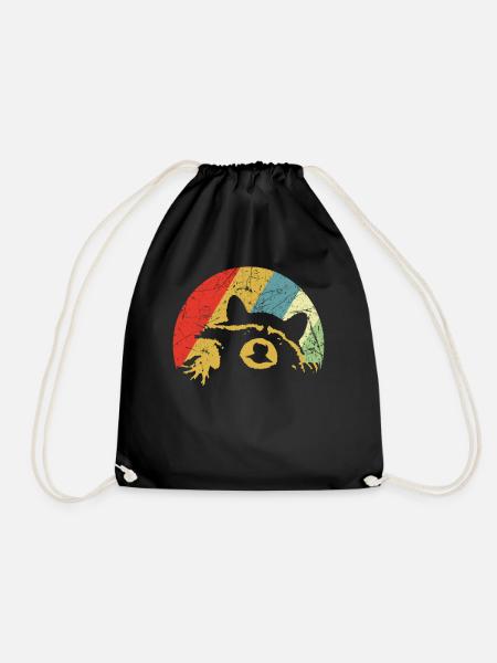 The Troublemaker Raccoon - Drawstring Bag - black