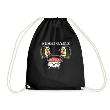 Sushi Kawaii Funny Gym Amoureux de la nourriture - Sac de sport léger - noir - Devant