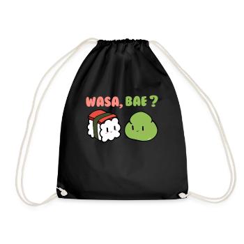 Wasa Bae Sushi Lustig Wasabi Food Lover - Turnbeutel - Schwarz - Vorne