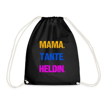 Vintage Tante Patentante Heldin Geschenk - Turnbeutel - Schwarz - Vorne