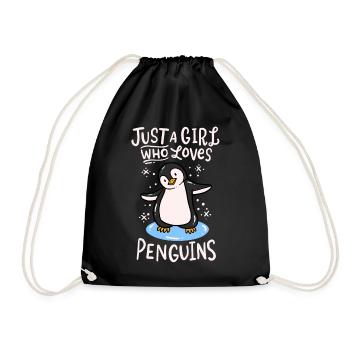 Pinguin - Turnbeutel - Schwarz - Vorne