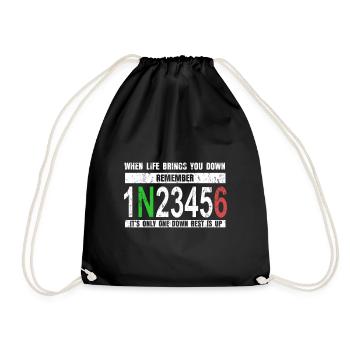 Motorrad Fahrer Zweirad Motor Geschenk - Turnbeutel - Schwarz - Vorne