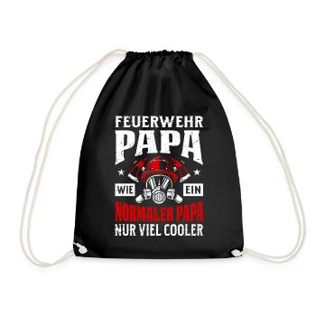 Freiwillige Feuerwehr Feuerwehrmann · Papa - Turnbeutel - Schwarz - Vorne