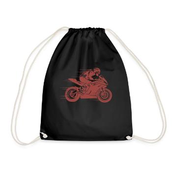 motorcycle - Drawstring Bag - black - Front