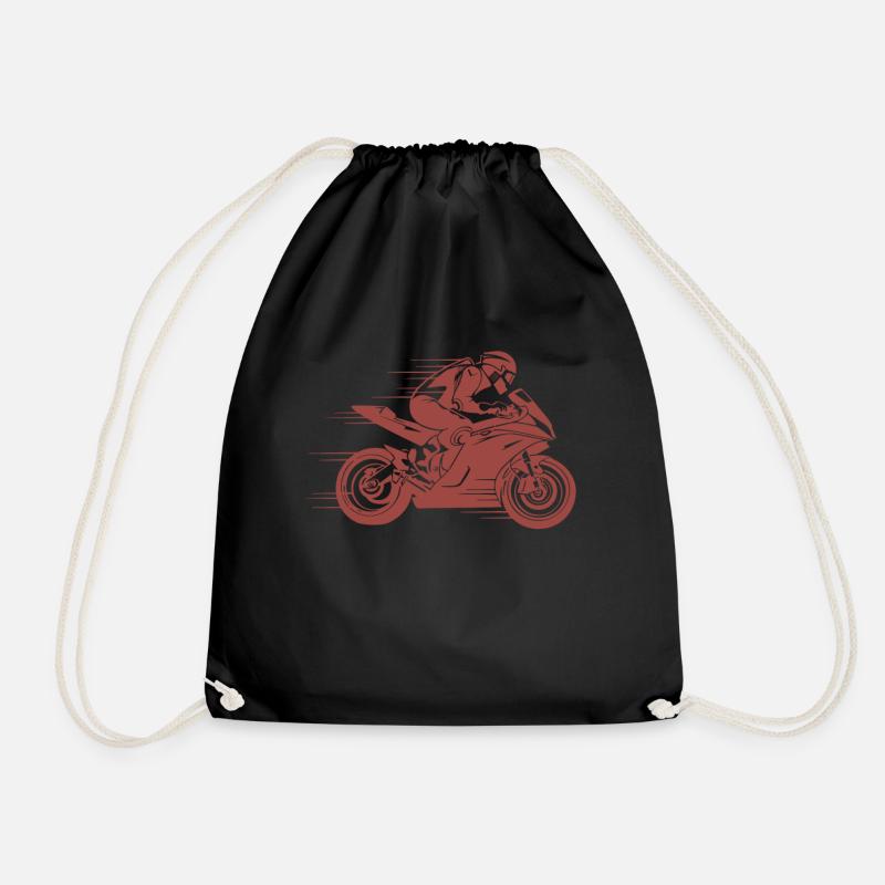 motorcycle - Drawstring Bag - black