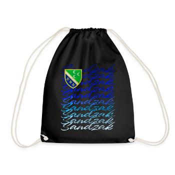 Sandzak DNA Proud Sandzak Roots colorfull sandzak - Drawstring Bag - black - Front