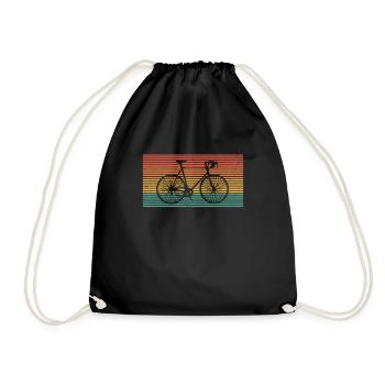 Bicycle Vintage Bike Lover Gift Funny Velo Biking - Drawstring Bag - black - Front
