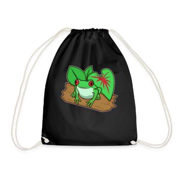 Frog Toad Animal Zoo Animal Park Jungle Gift - Drawstring Bag - black - Front