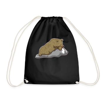 Brown Bear Bear Animal Zoo Animal Park Jungle Gift - Drawstring Bag - black - Front