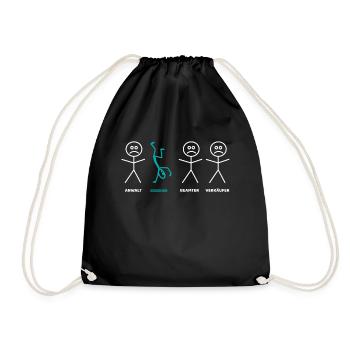 Erzieher Strichmännchen lustiges Geschenk - Turnbeutel - Schwarz - Vorne
