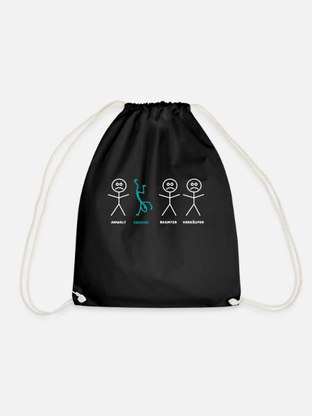 Erzieher Strichmännchen lustiges Geschenk - Turnbeutel - Schwarz