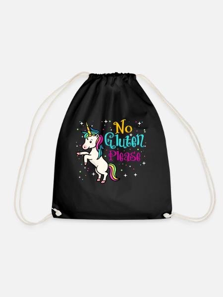 No Gluten Please - Turnbeutel - Schwarz