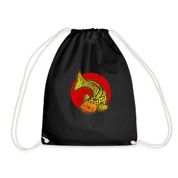 Poisson pêcheur pêcheur pêche pêche koi carpe - Sac de sport léger - noir - Devant
