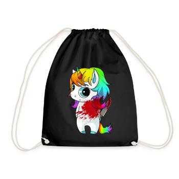 Licorne tueuse mignonne mais psycho - Sac de sport léger - noir - Devant