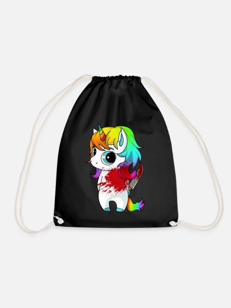 Niedliches aber Psycho Killer Einhorn - Turnbeutel - Schwarz