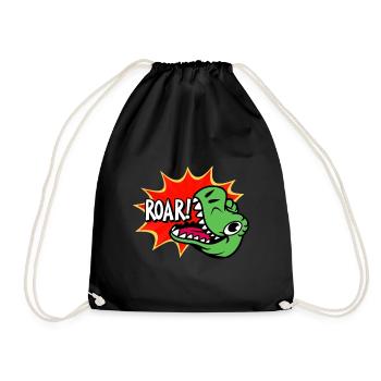 Dinosaur ROAR - Turnbeutel - Schwarz - Vorne