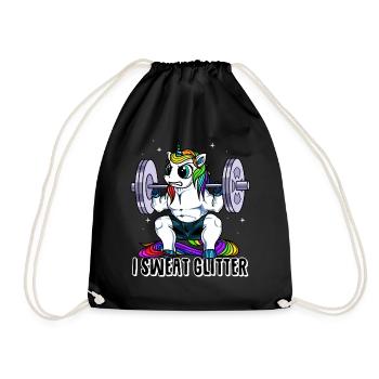 Je sue des paillettes licorne Haltérophilie - Sac de sport léger - noir - Devant
