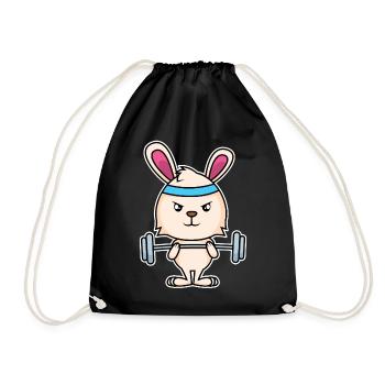 Fitness Bunny - Drawstring Bag - black - Front