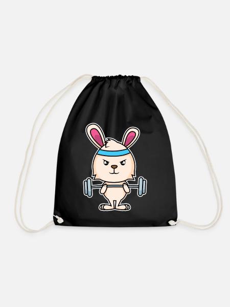 Fitness Bunny - Drawstring Bag - black