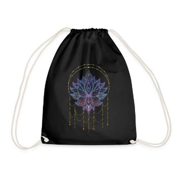 Spirituelle Lotusblume Namaste Yoga & Om - Turnbeutel - Schwarz - Vorne