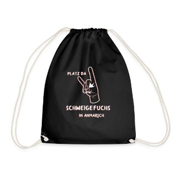 Schweigefuchs Erzieher Pädagoge Lehrer Geschenk - Turnbeutel - Schwarz - Vorne