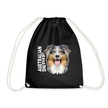 Australian Shepherd - Drawstring Bag - black - Front