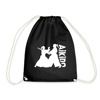 Aikido Kämpferin - Turnbeutel - Schwarz - Vorne