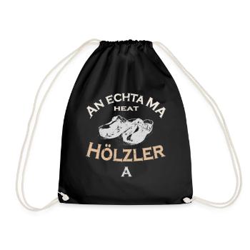 Hölzler Holzschuhe - Turnbeutel - Schwarz - Vorne