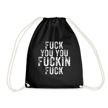 fuck you - Drawstring Bag - black - Front