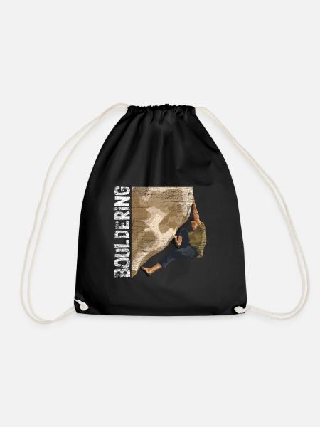 Bouldering climbing - Drawstring Bag - black