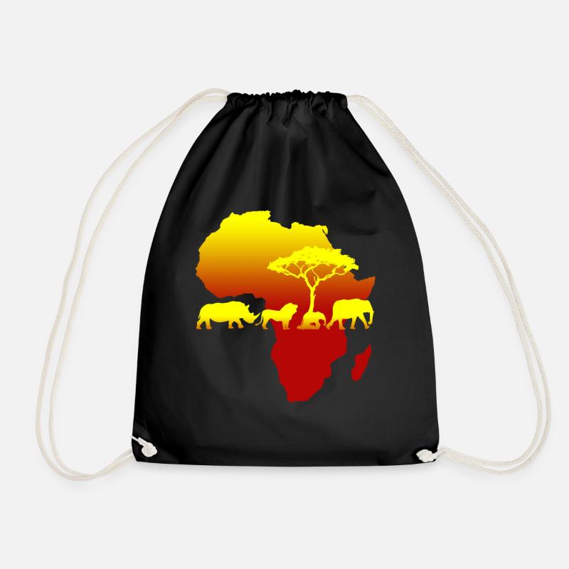 Africa - Drawstring Bag - black