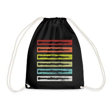 Oboe Vintage - Drawstring Bag - black - Front
