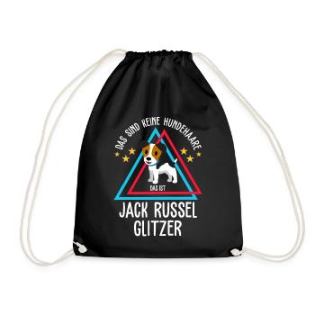 Jack Russel Hund - Turnbeutel - Schwarz - Vorne