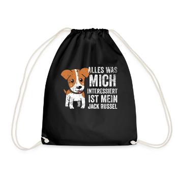 Jack Russel Jagdhund Geschenk - Turnbeutel - Schwarz - Vorne