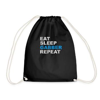 Gabber Hardtekk Techno Music Tekk Schranz Gift - Drawstring Bag - black - Front