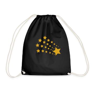 Stern Sterne - Turnbeutel - Schwarz - Vorne