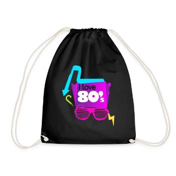 Cadeau de fête rétro années 80 années 80 - Sac de sport léger - noir - Devant
