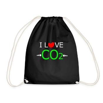 I Love Co2 Anti-Grün Dieselfahrer Klimawandel - Turnbeutel - Schwarz - Vorne