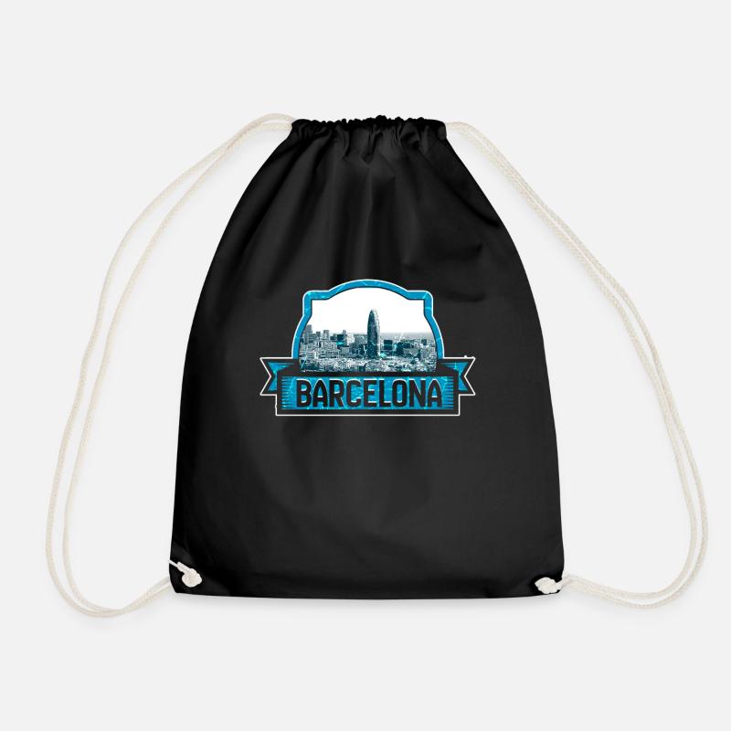 Barcelona - Drawstring Bag - black