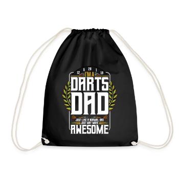 Awesome darts father dart player Father's Day gift - Drawstring Bag - black - Front