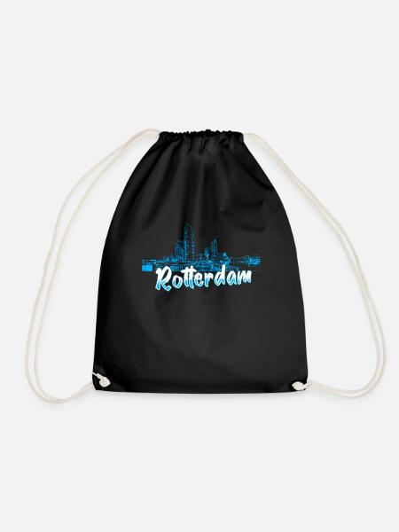 Rotterdam - Drawstring Bag - black