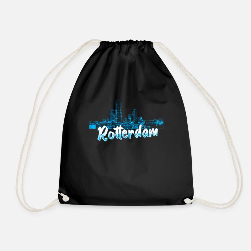 Rotterdam - Drawstring Bag - black