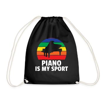 Klavier Piano Pianist Musiker Musik Flügel Spieler - Turnbeutel - Schwarz - Vorne