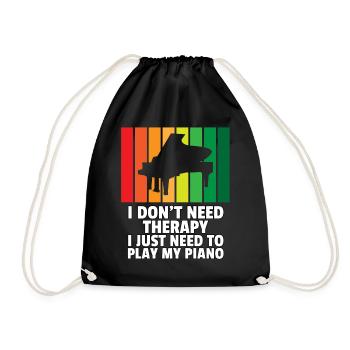 Klavier Piano Pianist Musiker Musik Flügel Spieler - Turnbeutel - Schwarz - Vorne