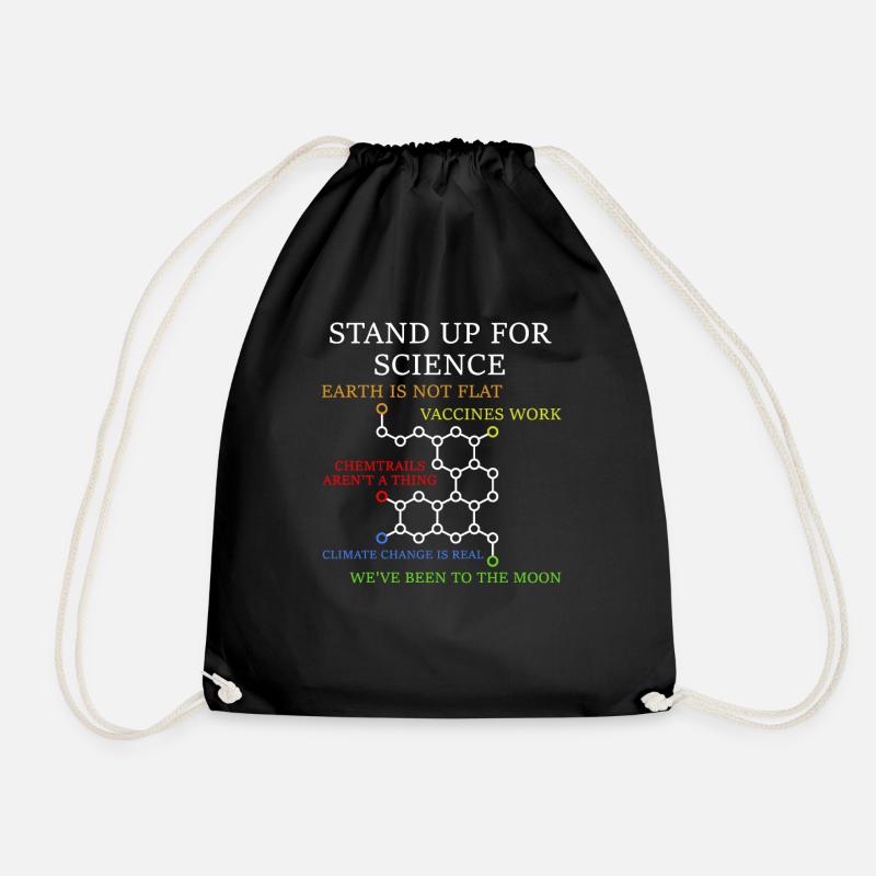 Stand up for Science Wissenschaft Nerd Geschenk - Turnbeutel - Schwarz