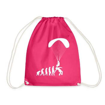 Evolution Paragliding Paraglider Gleitschirm Shirt - Turnbeutel - Fuchsia - Vorne
