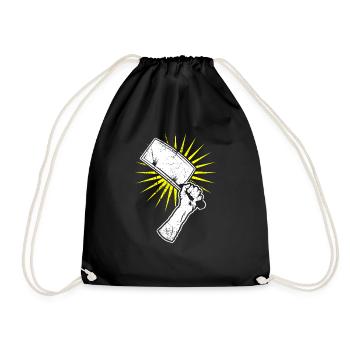 Hackbeil Kuechenbeil Geschenk - Turnbeutel - Schwarz - Vorne