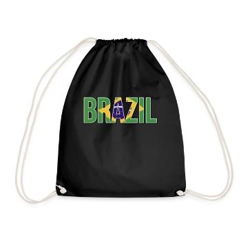 Typographie du drapeau brésilien - Sac de sport léger - noir - Devant