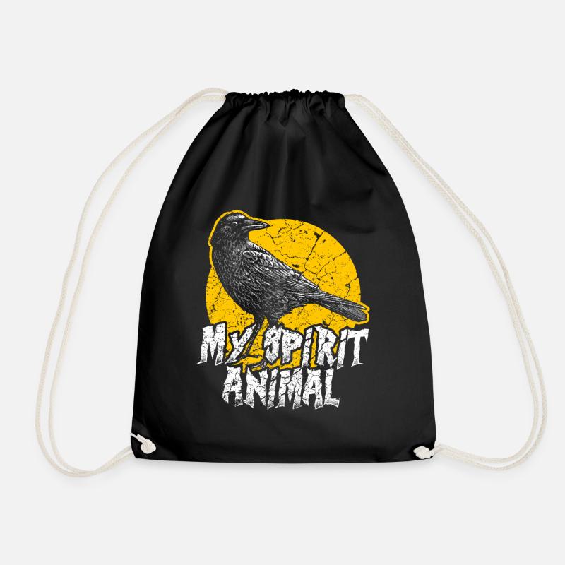 Krähe Rabe Vogel - Turnbeutel - Schwarz